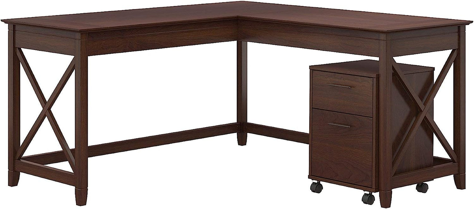 Key West L-Shaped Desk with Mobile File Cabinet