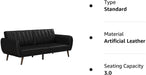 Black Faux Leather Armless Futon with Sleeper