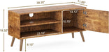 Rustic Wood TV Stand with Storage, Mid-Century Style