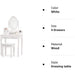 White Bedroom Makeup Table Set
