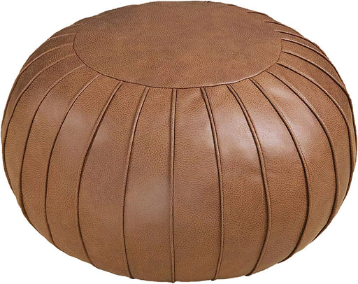 Brown round Footstool Ottoman for Living Room