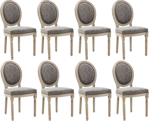 Kmax PU Leather French Dining Chairs, Set of 8, Grey