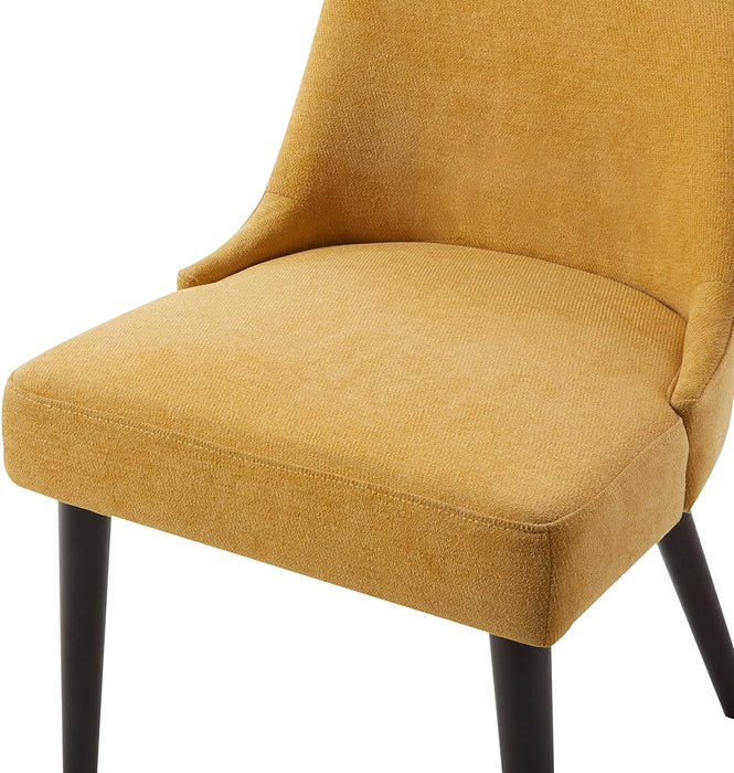 Mid-Century Modern Fabric Accent Chair, Set of 2, Yellow