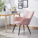 Pink Linen Accent Chair with Metal Legs