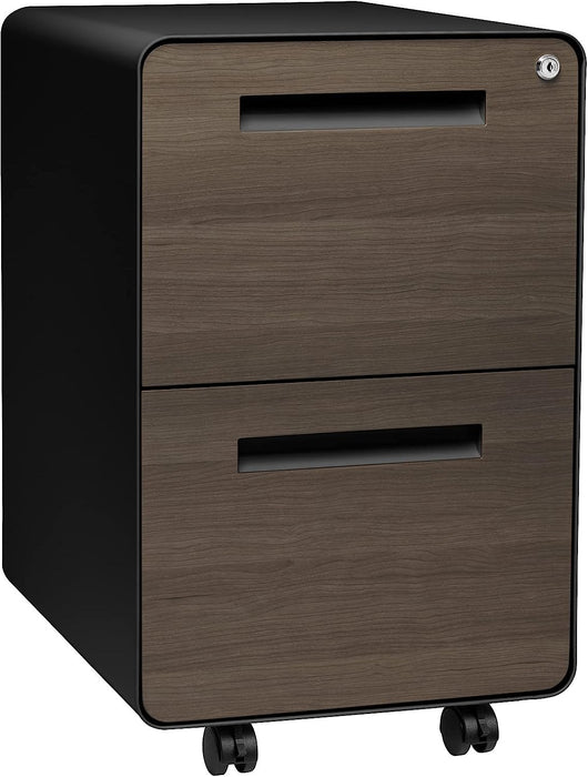 Modern Mobile File Cabinet with 2 Drawers