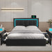 Black Queen Platform Bed Frame W/ Storage Drawers and LED Lights