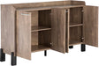 62″ Large Dining Server Cupboard Buffet Console Table in Hazelnut and Black