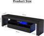 Modern Black LED TV Stand with Drawer and Glass Shelf