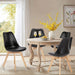 Mid-Century Modern PU Leather Dining Chairs, Set of 4