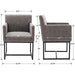 Set of 4 Upholstered Armchairs, Grey