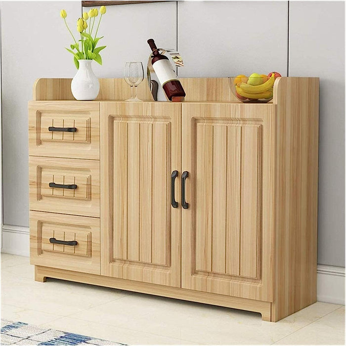Contemporary Sideboard Buffet with Drawers, Wood