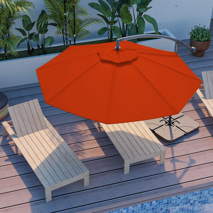 10Ft Outdoor Hanging Offset Patio Cantilever Umbrella, Orange