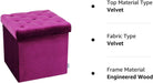 Purple Velvet Storage Ottoman with Tufted Lid