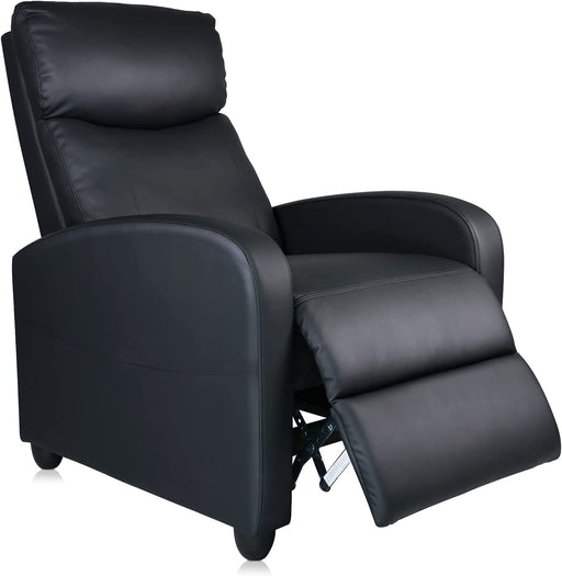 Black PU Leather Reading Reclining Chair