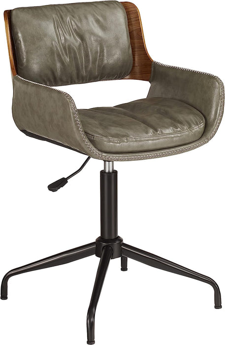 Modern Faux Leather Swivel Bar Stool with Back