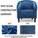 Pagoda Blue Velvet Club Chair with Armrests