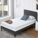 Grey Upholstered Twin Platform Bed Frame