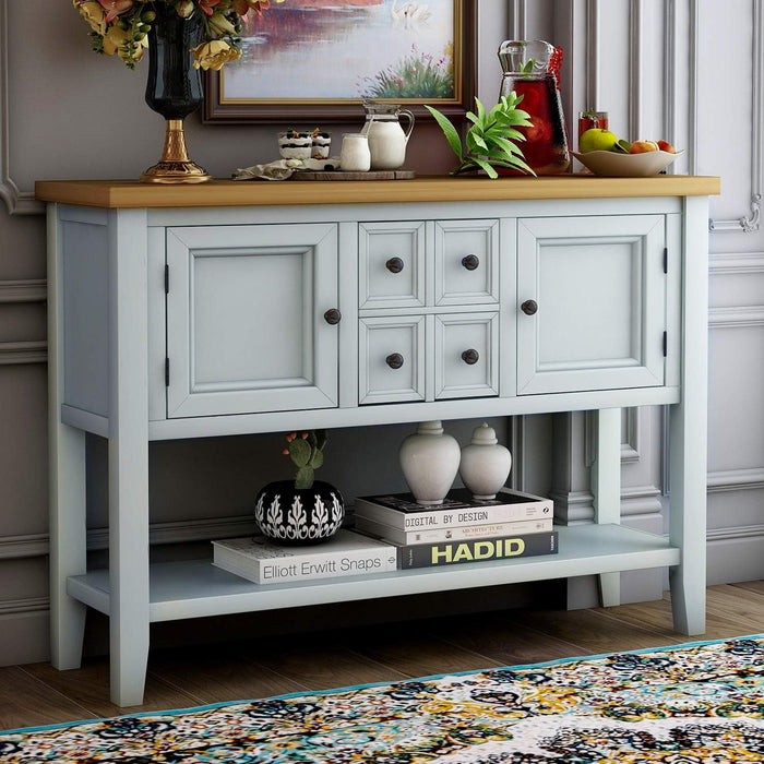 Cambridge Series Sideboard Table with Bottom Shelf, Lime White