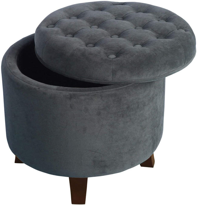 Velvet Tufted Ottoman with Storage for Home Decor