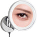 Wall Mounted Makeup Mirrors, Chrome Illuminated Brass