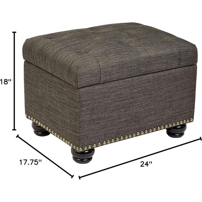 Modern Gray Ottoman with Storage Space