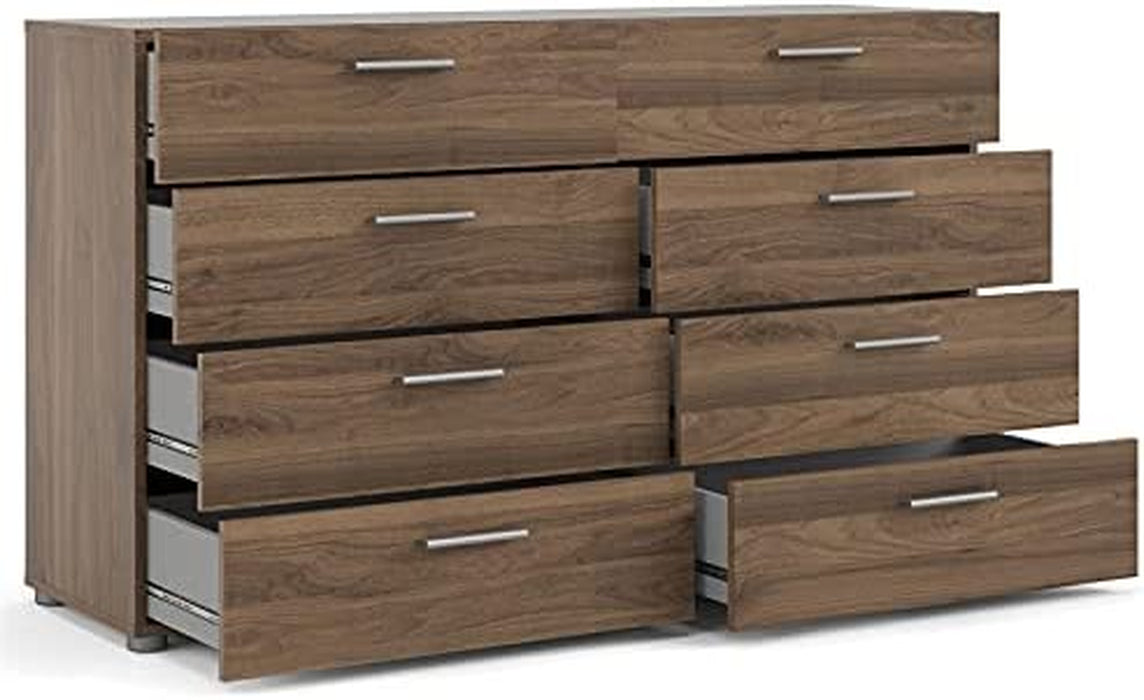 Walnut 8-Drawer Double Bedroom Dresser