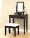 Transitional Vanity Set with Mirror, Stool (Espresso)