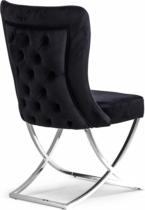 Royal Collection Dining Chair, Set of 6, Black/Silver