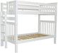 Tall Mission Style Twin Bunk Bed W/ Ladder, White