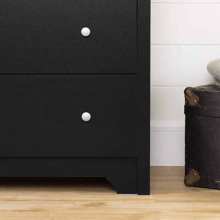 Black 5-Drawer Dresser with Nickel Handles