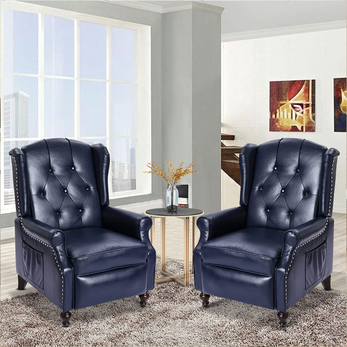 Wingback Recliner Chair with Massage and Heat (PU Leather)