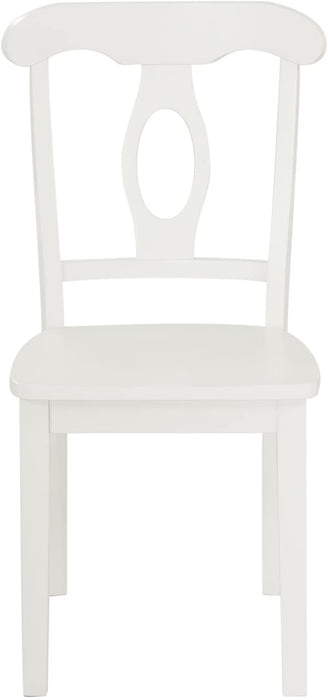 White Aubrey 5-Piece Traditional Height Dining Set