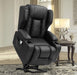 Black Soft Fabric Power Lift Recliner with Massage & Heat