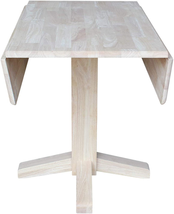 Square Dual Drop Leaf Dining Table in Unfinished Wood
