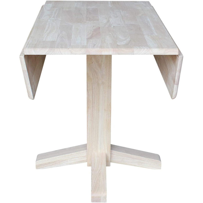 Square Dual Drop Leaf Dining Table in Unfinished Wood