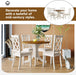 Dining Table Set for 4, Mid-Century Solid Wood 5-Piece round Dining Room Table Set