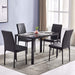 Dining Table Set for 4, Kitchen, Dining Room, Modern Dining Set with Glass Tabletop