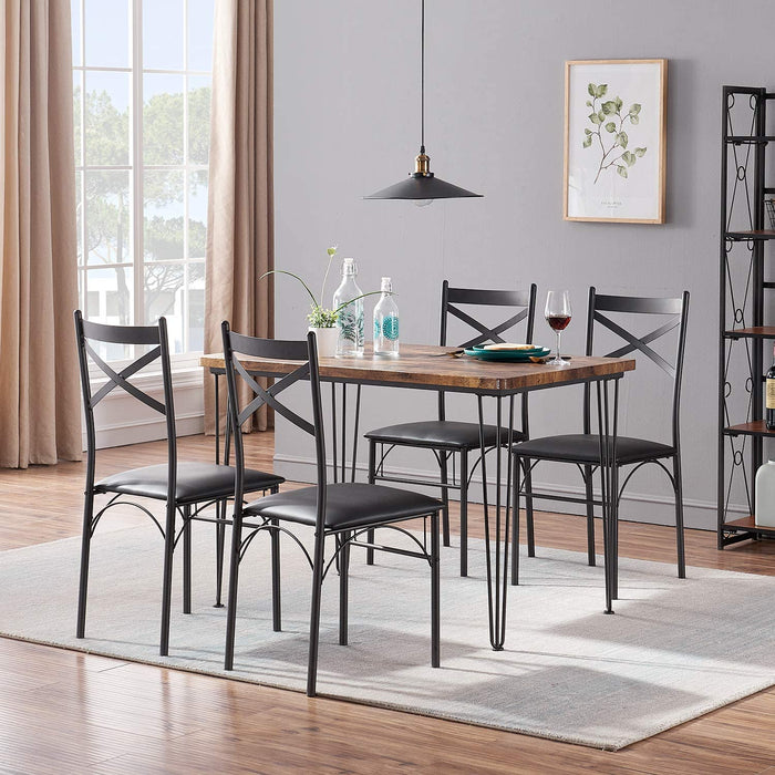 5-Piece Dining Table Set for Home Kitchen with 4 Chairs