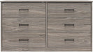 Grey Oak 6-Drawer Edgewater Dresser