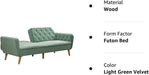 Light Green Velvet Memory Foam Sofa Bed