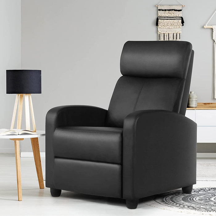 Black PU Leather Adjustable Reclining Chair