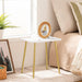 Modern White and Gold Side Table Set of 2, Small