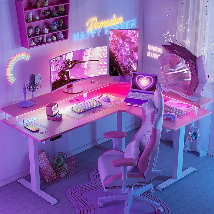 Pink Carbon Gaming Desk