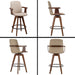Upholstered Faux Leather Counter Height Bar Stools Set of 2