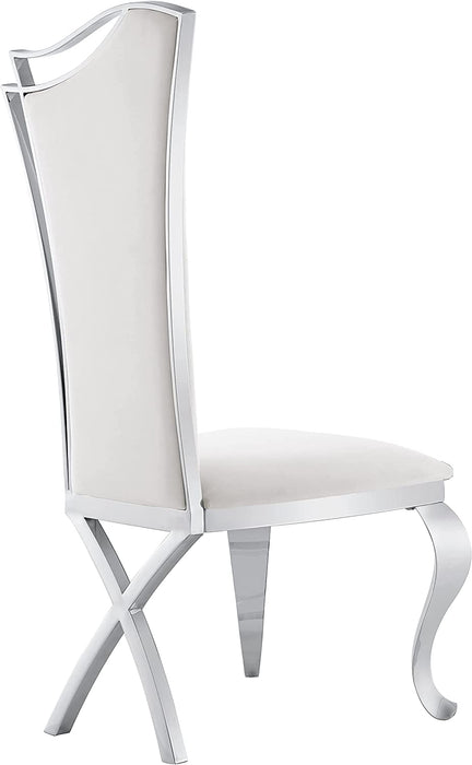 White Velvet High Back Dining Chairs Set of 8