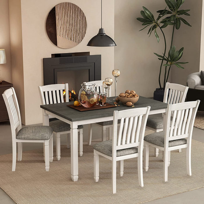 7-Piece Farmhouse Dining Table Set