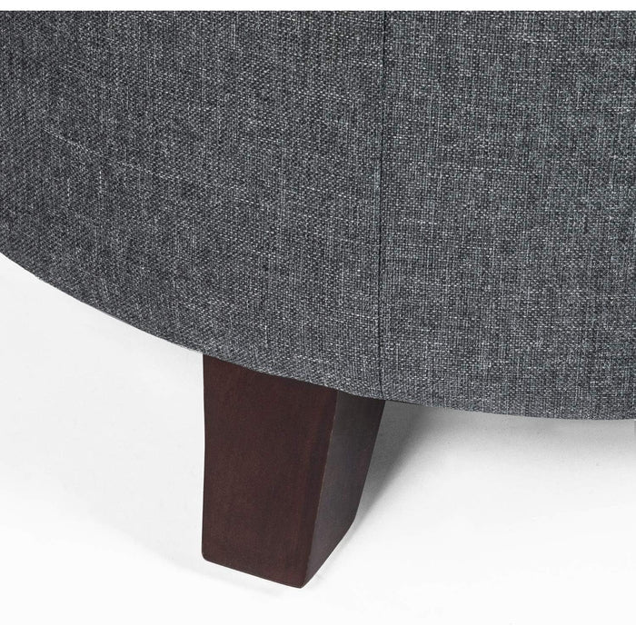 Gray Fabric round Ottoman by Designs4Comfort