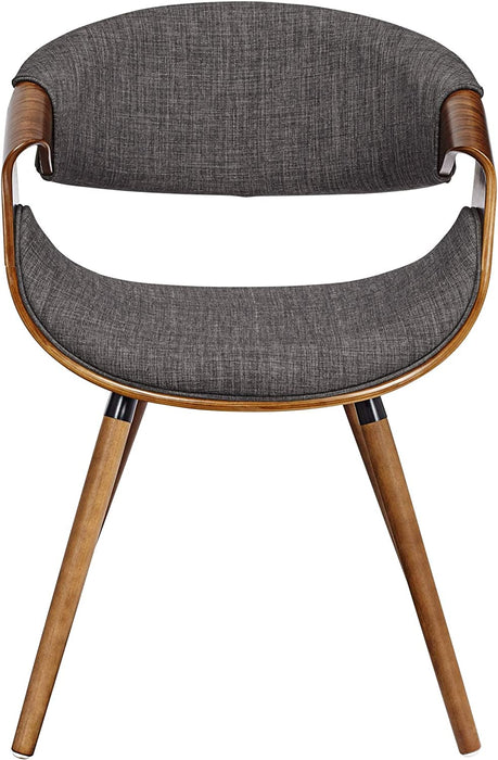 Charcoal Fabric Butterfly Dining Chair, Walnut Finish