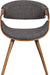Charcoal Fabric Butterfly Dining Chair, Walnut Finish