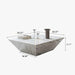 White Marble Square Drum Coffee Table - Trapezoid Design